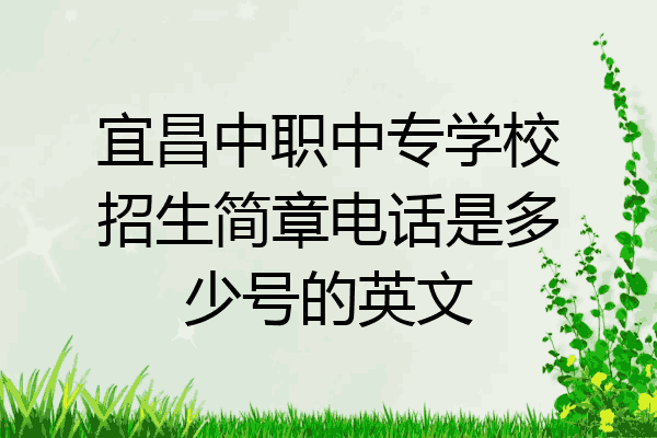 宜昌中职中专学校招生简章电话是多少号的英文