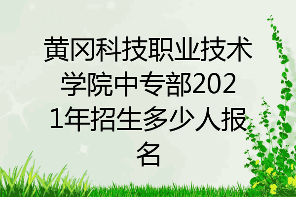 黄冈科技职业技术学院中专部2021年招生多少人报名