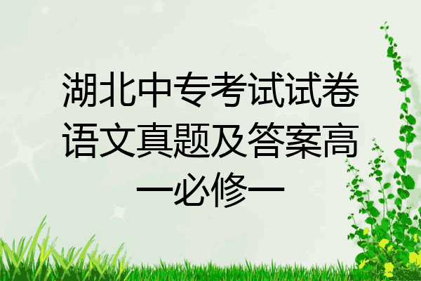湖北中专考试试卷语文真题及答案高一必修一