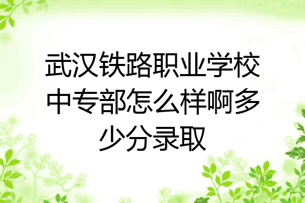 武汉铁路职业学校中专部怎么样啊多少分录取