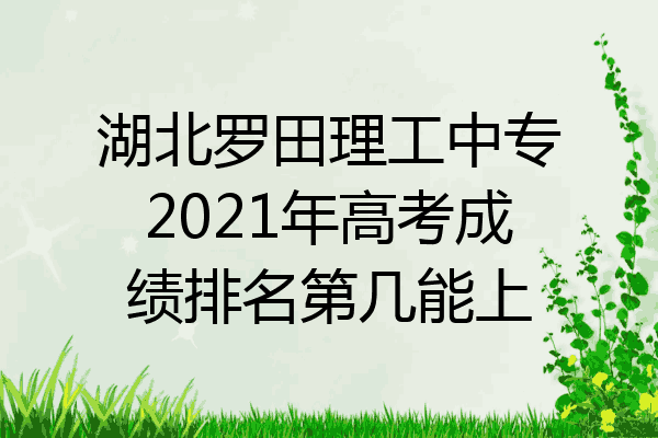 湖北罗田理工中专2021年高考成绩排名第几能上