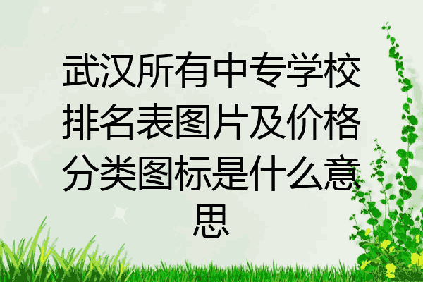 武汉所有中专学校排名表图片及价格分类图标是什么意思