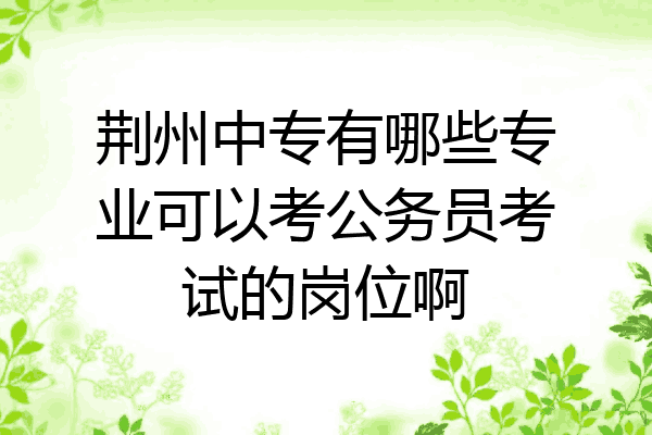 荆州中专有哪些专业可以考公务员考试的岗位啊
