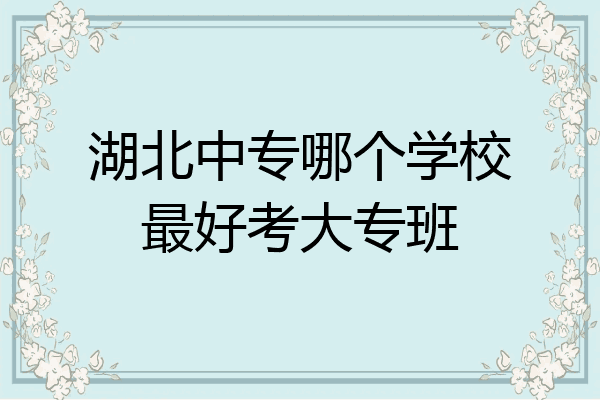 湖北中专哪个学校最好考大专班