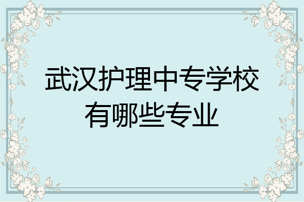 武汉护理中专学校有哪些专业