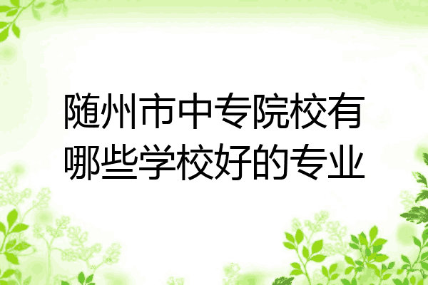 随州市中专院校有哪些学校好的专业