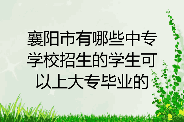 襄阳市有哪些中专学校招生的学生可以上大专毕业的