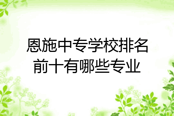 恩施中专学校排名前十有哪些专业