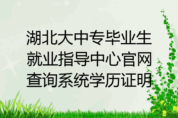 湖北大中专毕业生就业指导中心官网查询系统学历证明