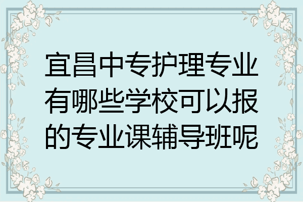 宜昌中专护理专业有哪些学校可以报的专业课辅导班呢