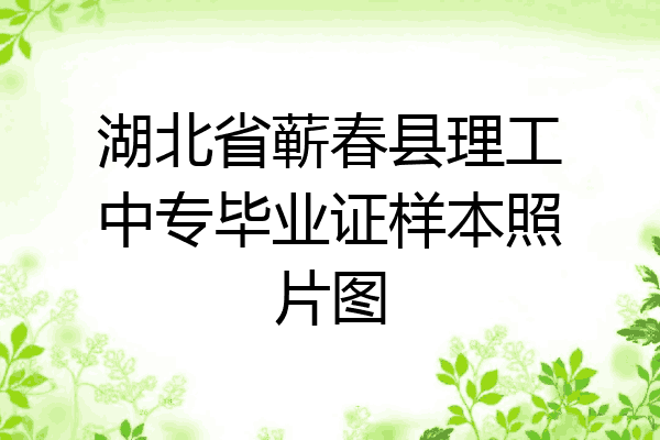 湖北省蕲春县理工中专毕业证样本照片图