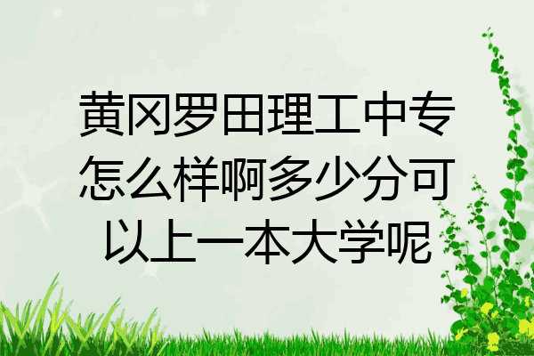 黄冈罗田理工中专怎么样啊多少分可以上一本大学呢
