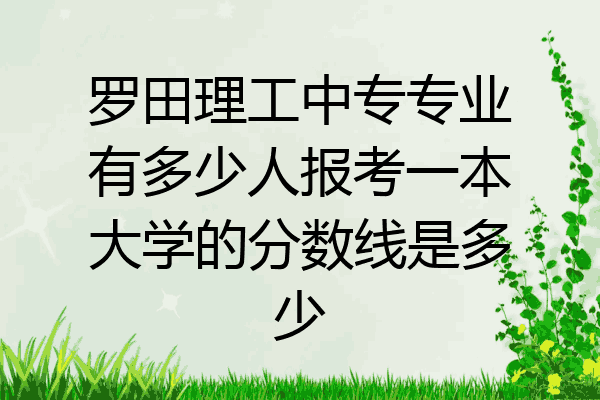罗田理工中专专业有多少人报考一本大学的分数线是多少