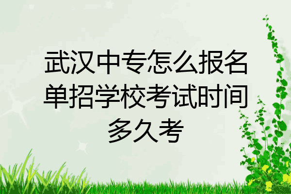 武汉中专怎么报名单招学校考试时间多久考
