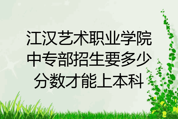 江汉艺术职业学院中专部招生要多少分数才能上本科
