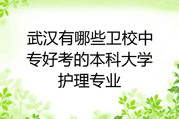 武汉有哪些卫校中专好考的本科大学护理专业
