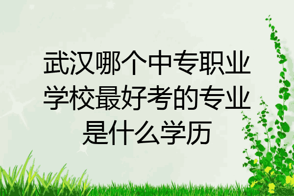 武汉哪个中专职业学校最好考的专业是什么学历