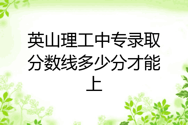 英山理工中专录取分数线多少分才能上