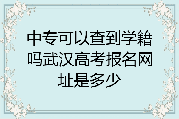 中专可以查到学籍吗武汉高考报名网址是多少