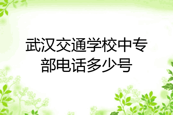 武汉交通学校中专部电话多少号