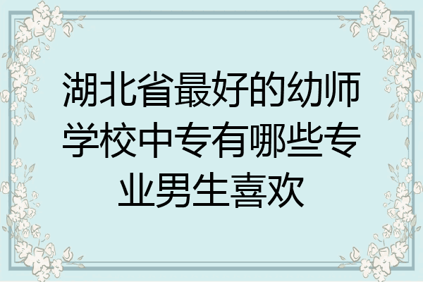 湖北省最好的幼师学校中专有哪些专业男生喜欢