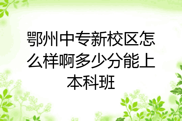 鄂州中专新校区怎么样啊多少分能上本科班