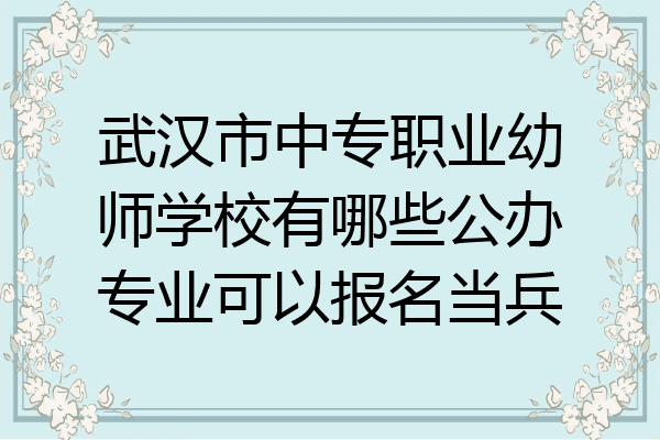 武汉市中专职业幼师学校有哪些公办专业可以报名当兵