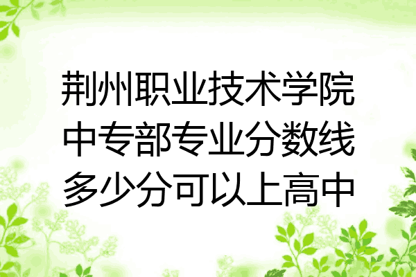 荆州职业技术学院中专部专业分数线多少分可以上高中