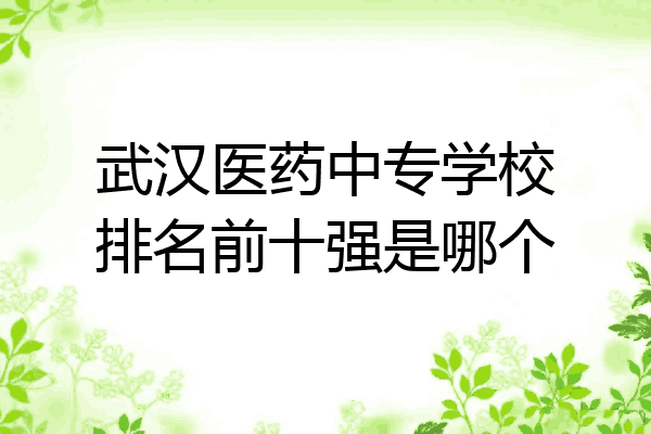 武汉医药中专学校排名前十强是哪个