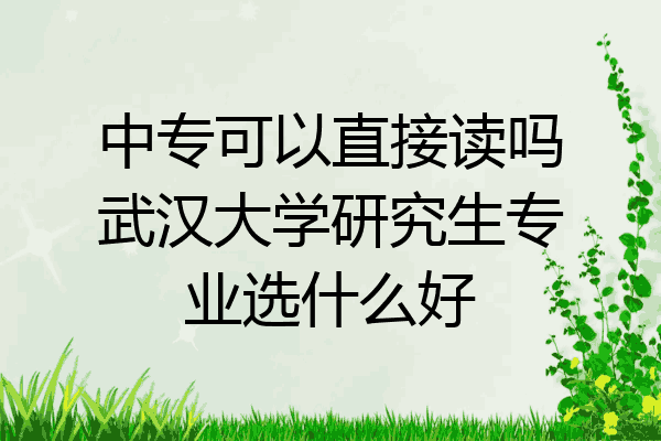 中专可以直接读吗武汉大学研究生专业选什么好