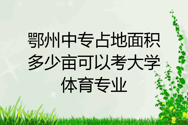 鄂州中专占地面积多少亩可以考大学体育专业