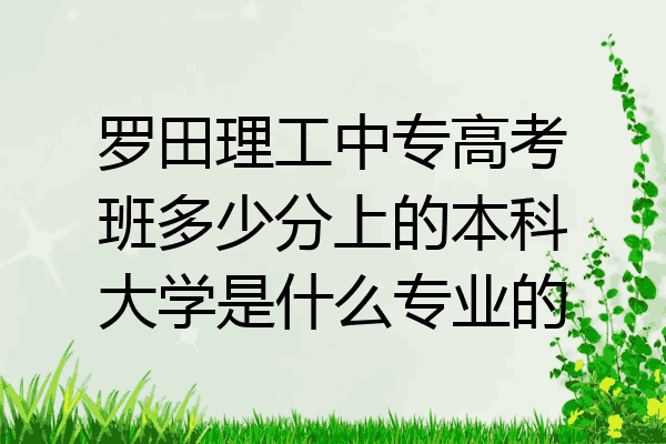 罗田理工中专高考班多少分上的本科大学是什么专业的