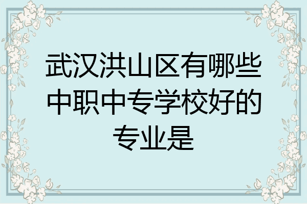 武汉洪山区有哪些中职中专学校好的专业是