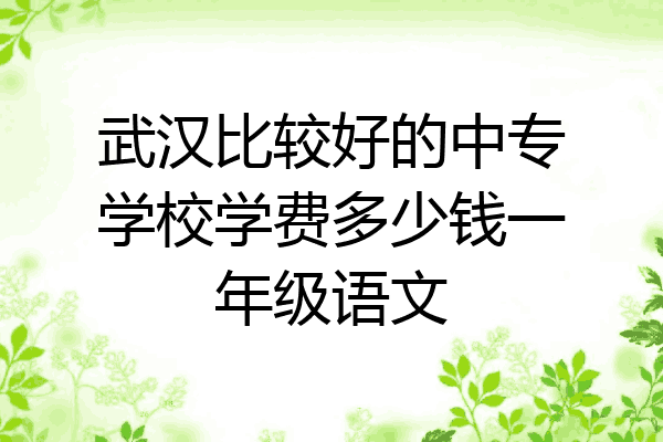 武汉比较好的中专学校学费多少钱一年级语文