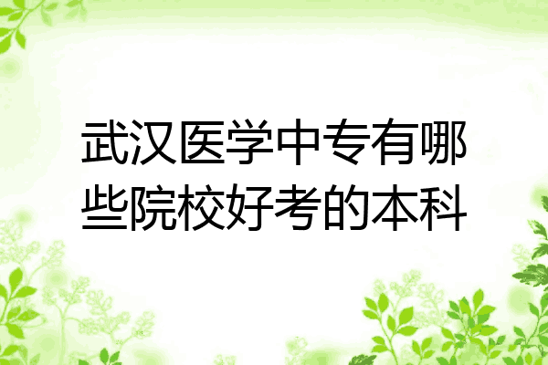 武汉医学中专有哪些院校好考的本科