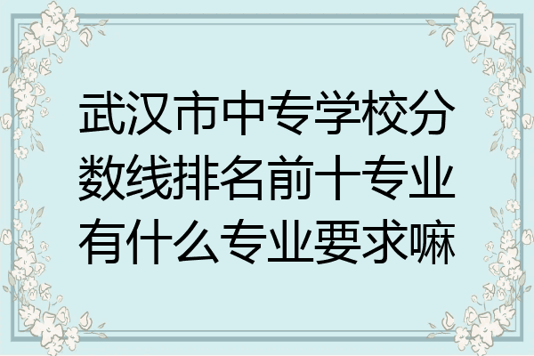武汉市中专学校分数线排名前十专业有什么专业要求嘛