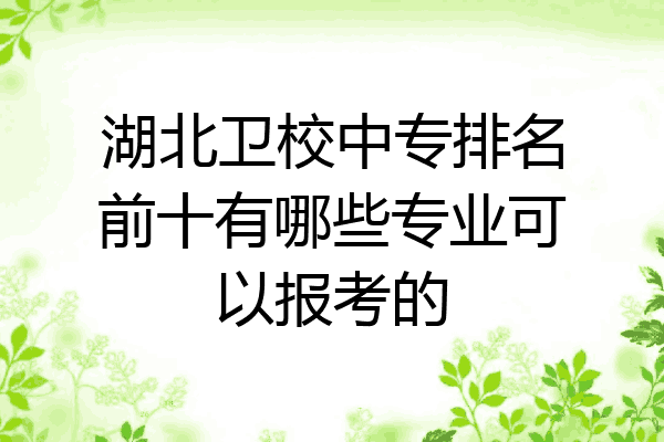 湖北卫校中专排名前十有哪些专业可以报考的
