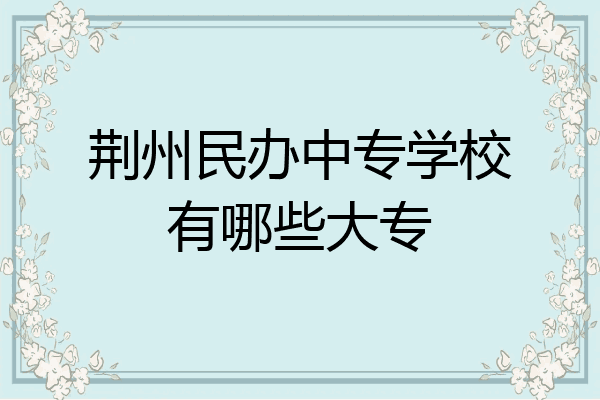 荆州民办中专学校有哪些大专