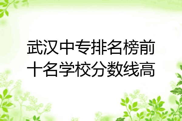 武汉中专排名榜前十名学校分数线高