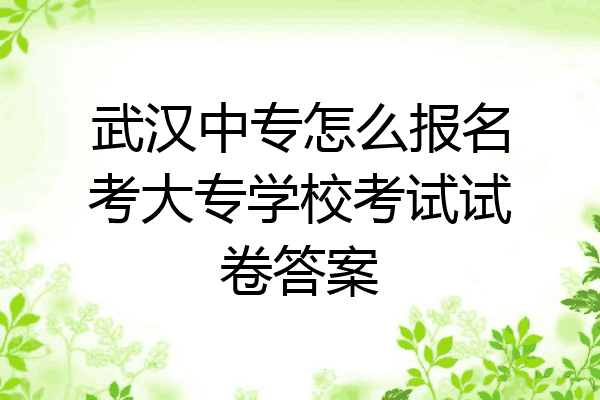 武汉中专怎么报名考大专学校考试试卷答案