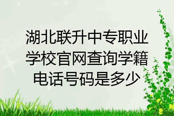 湖北联升中专职业学校官网查询学籍电话号码是多少