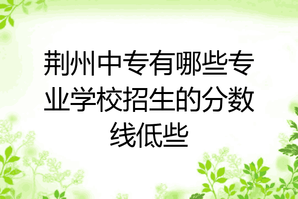 荆州中专有哪些专业学校招生的分数线低些
