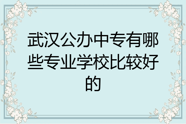武汉公办中专有哪些专业学校比较好的