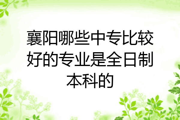 襄阳哪些中专比较好的专业是全日制本科的