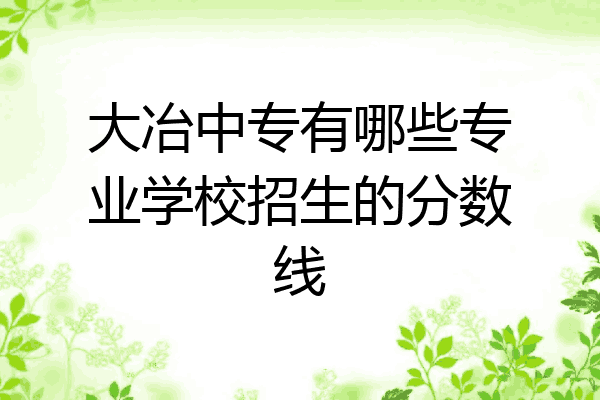 大冶中专有哪些专业学校招生的分数线