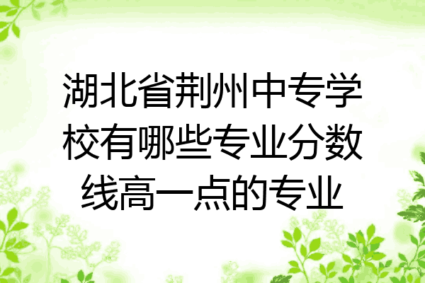 湖北省荆州中专学校有哪些专业分数线高一点的专业