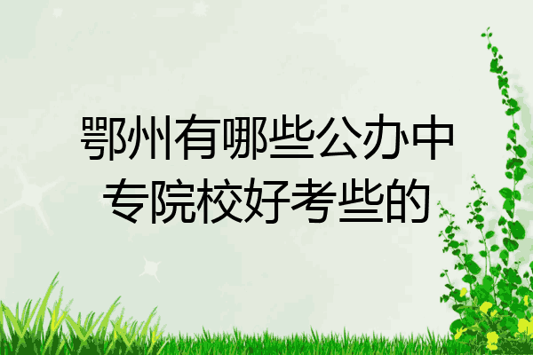 鄂州有哪些公办中专院校好考些的