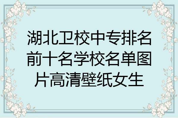 湖北卫校中专排名前十名学校名单图片高清壁纸女生
