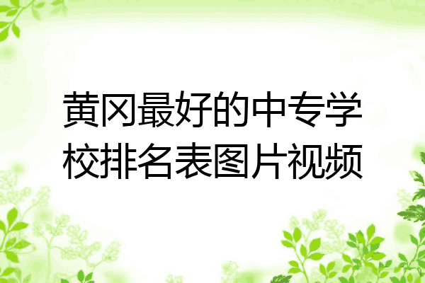 黄冈最好的中专学校排名表图片视频