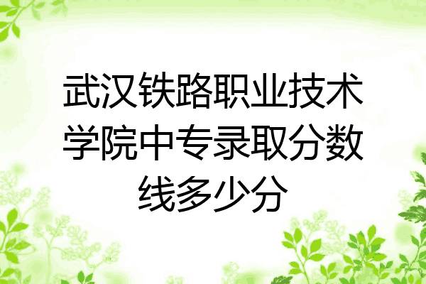 武汉铁路职业技术学院中专录取分数线多少分